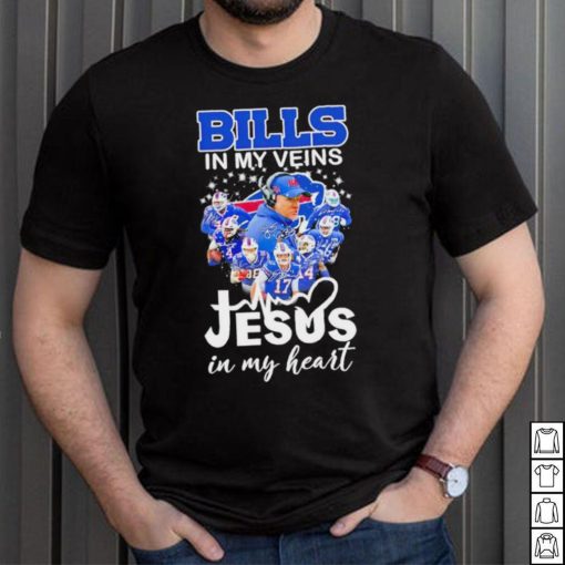 Bills in my veins Jesus in my heart signature shirt