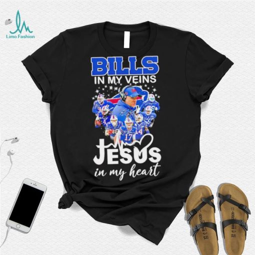 Bills in my veins Jesus in my heart signature shirt