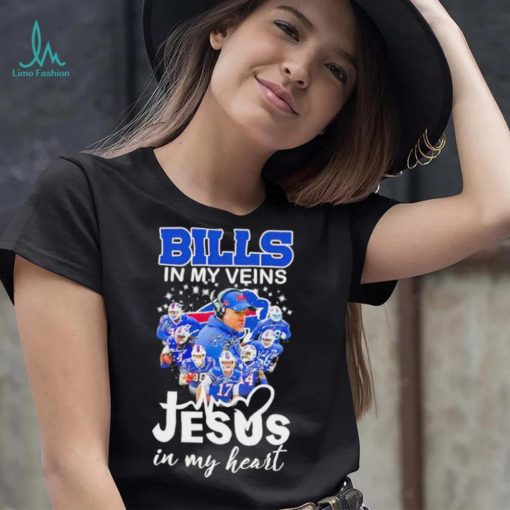 Bills in my veins Jesus in my heart signature shirt