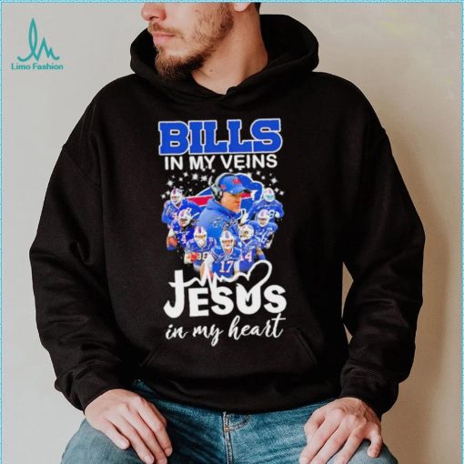 Bills in my veins Jesus in my heart signature shirt