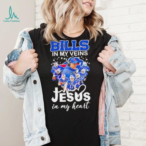 Bills in my veins Jesus in my heart signature shirt