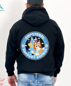 Bingo and Bluey Emotional Support Animals cartoon logo shirt