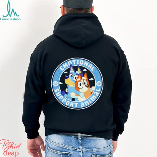 Bingo and Bluey Emotional Support Animals cartoon logo shirt