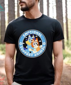 Bingo and Bluey Emotional Support Animals cartoon logo shirt