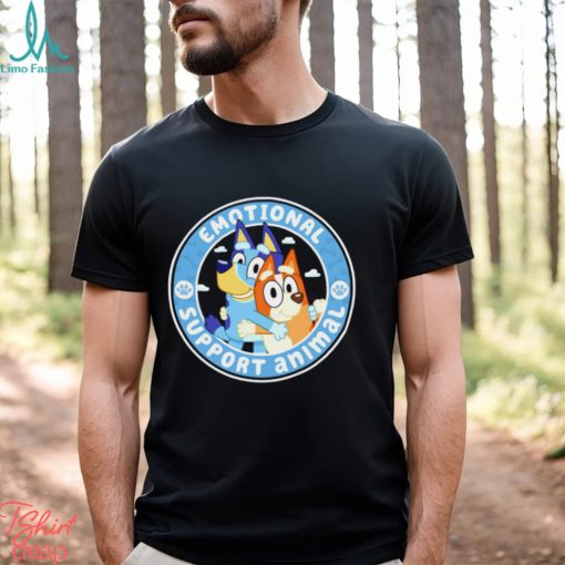 Bingo and Bluey Emotional Support Animals cartoon logo shirt