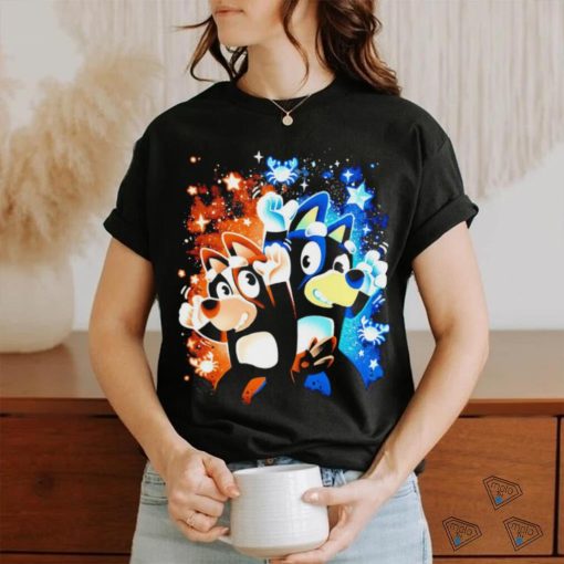 Bingo and Bluey Tickle Crabs cartoon shirt