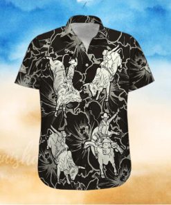 Black Bull Riding Unisex Hawaiian Shirts