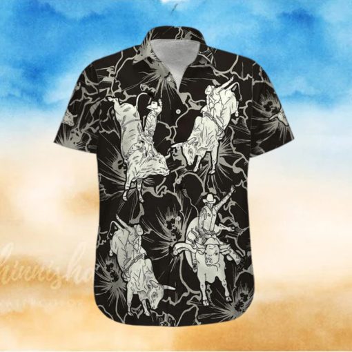 Black Bull Riding Unisex Hawaiian Shirts