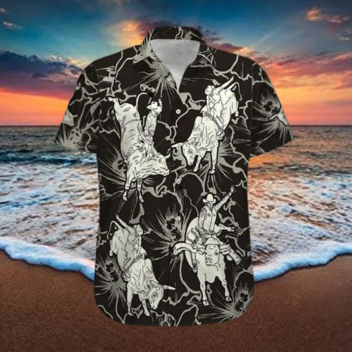 Black Bull Riding Unisex Hawaiian Shirts