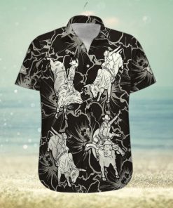 Black Bull Riding Unisex Hawaiian Shirts