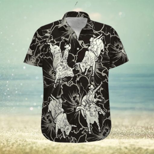 Black Bull Riding Unisex Hawaiian Shirts