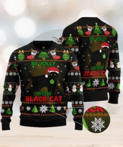 Black Cat Be Jolly Ugly Christmas Sweater Gift Men Women