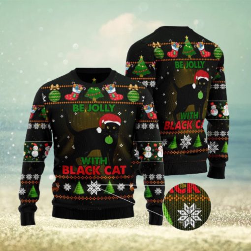 Black Cat Be Jolly Ugly Christmas Sweater Gift Men Women