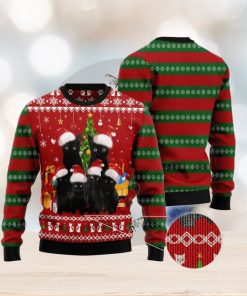 Black Cat December Top Ugly Christmas Sweater Gift Men Women