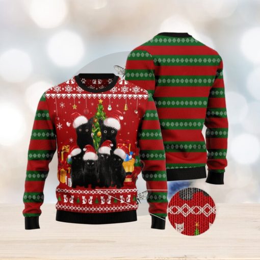 Black Cat December Top Ugly Christmas Sweater Gift Men Women