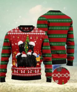 Black Cat December Top Ugly Christmas Sweater Gift Men Women