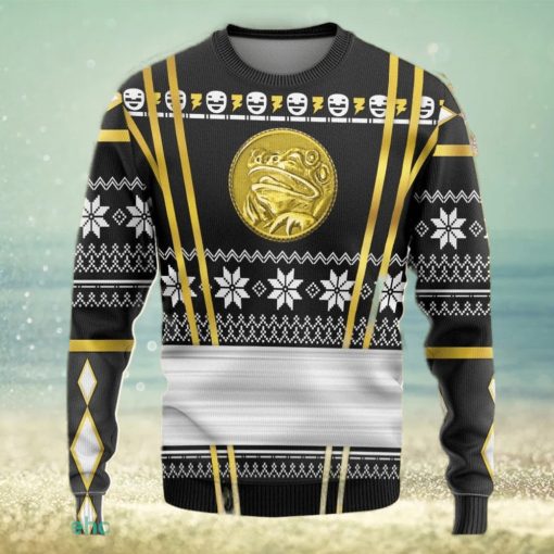 Black Ninja Mighty Morphin Power Rangers Custom Ugly Sweater 3D Gift For Men And Women