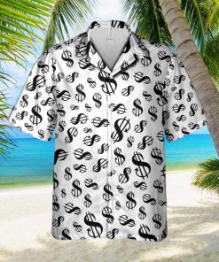 Black White Dolar Simple Art Hawaiian Shirt Summer Gift For Men And Women