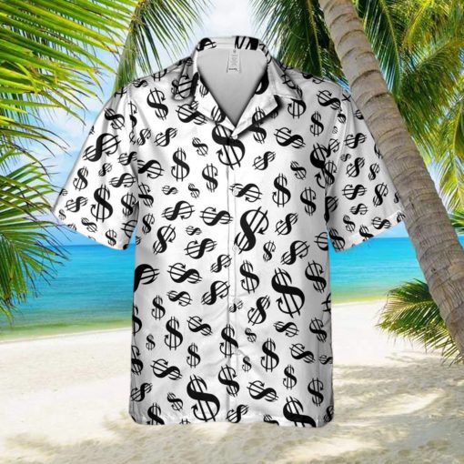 Black   White Dolar Simple Art Hawaiian Shirt Summer Gift For Men And Women