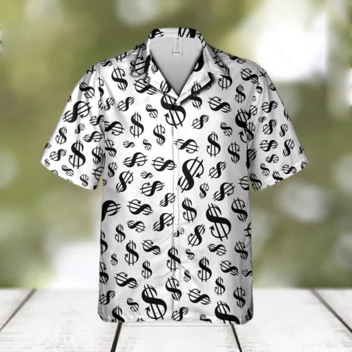 Black   White Dolar Simple Art Hawaiian Shirt Summer Gift For Men And Women