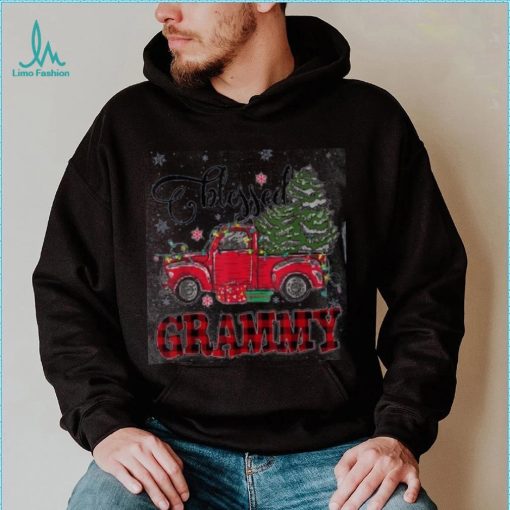 Blessed Grammy Funny Christmas Family Lights Truck Red Tree Shirt