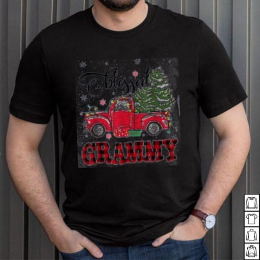 Blessed Grammy Funny Christmas Family Lights Truck Red Tree Shirt