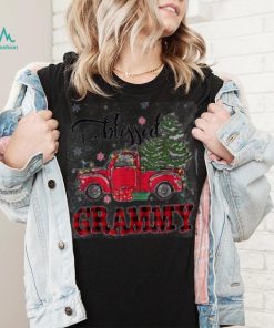 Blessed Grammy Funny Christmas Family Lights Truck Red Tree Shirt