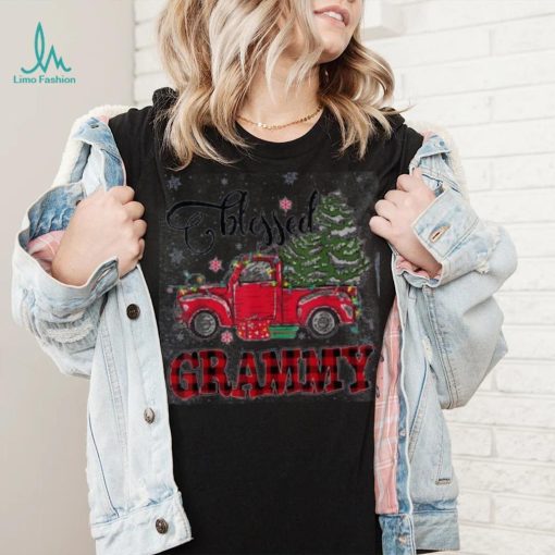 Blessed Grammy Funny Christmas Family Lights Truck Red Tree Shirt