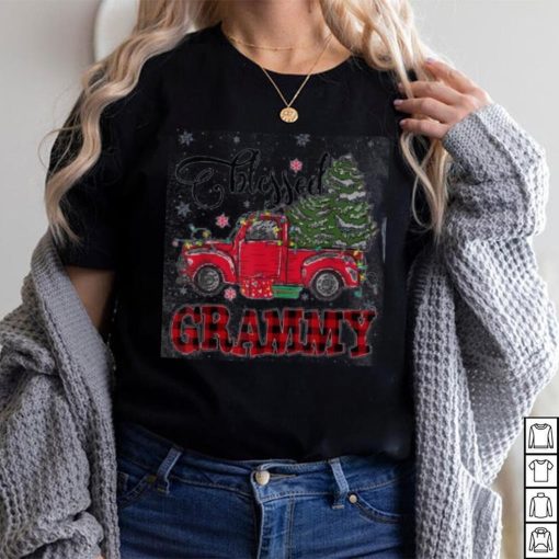Blessed Grammy Funny Christmas Family Lights Truck Red Tree Shirt