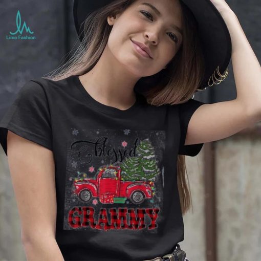 Blessed Grammy Funny Christmas Family Lights Truck Red Tree Shirt