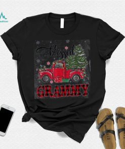 Blessed Grammy Funny Christmas Family Lights Truck Red Tree Shirt