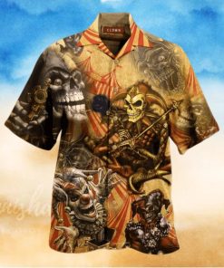 Blood A King In Heart Clown Skull Hawaiian Shirt