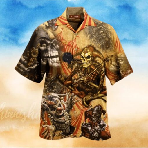 Blood A King In Heart Clown Skull Hawaiian Shirt