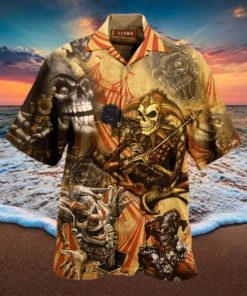 Blood A King In Heart Clown Skull Hawaiian Shirt