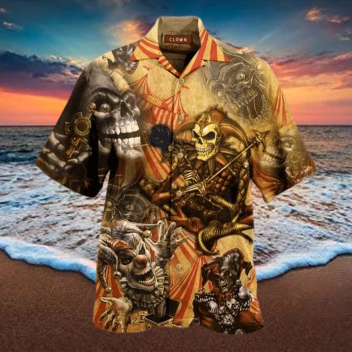 Blood A King In Heart Clown Skull Hawaiian Shirt