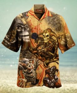 Blood A King In Heart Clown Skull Hawaiian Shirt