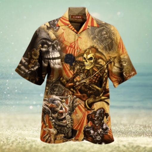 Blood A King In Heart Clown Skull Hawaiian Shirt