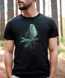 Blue Monk Parakeet Cosmic Galaxy Outer Space Quaker Parrot T Shirt