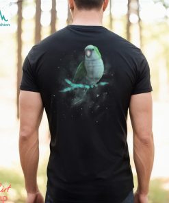 Blue Monk Parakeet Cosmic Galaxy Outer Space Quaker Parrot T Shirt