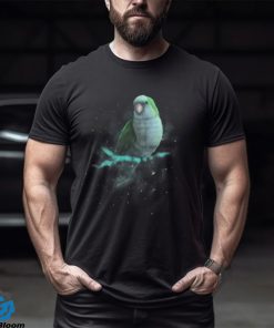 Blue Monk Parakeet Cosmic Galaxy Outer Space Quaker Parrot T Shirt