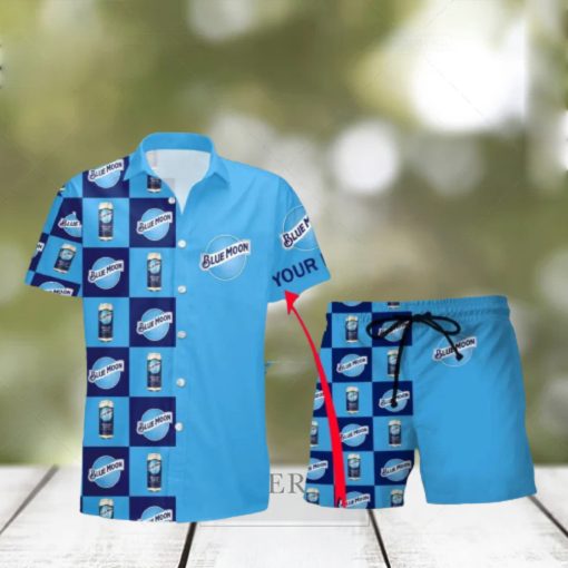 Blue Moon Beer Personalized Name Hawaiian Shirt And Short For Men And Women Summer Holiday Gift