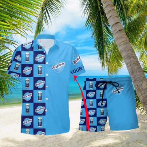 Blue Moon Beer Personalized Name Hawaiian Shirt And Short For Men And Women Summer Holiday Gift