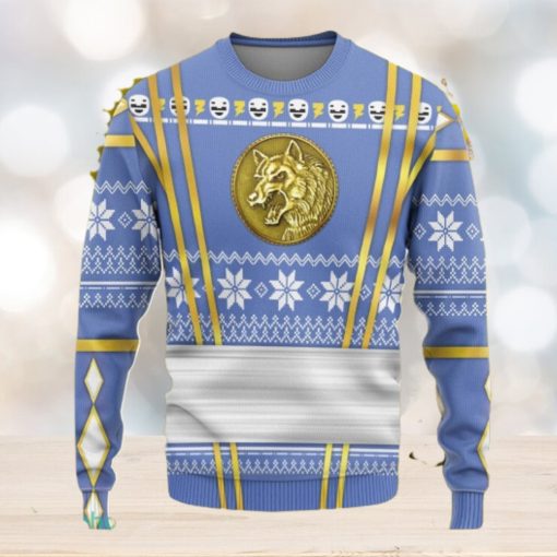 Blue Ninja Mighty Morphin Power Rangers Custom Ugly Sweater 3D Gift For Men And Women