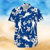 Vintage Aloha NHL Columbus Blue Jackets Hawaiian Shirt Palm Trees Pattern Hockey Fans Gift