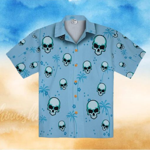 Blue Skull Men Unisex Hawaiian Shirts