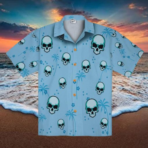 Blue Skull Men Unisex Hawaiian Shirts