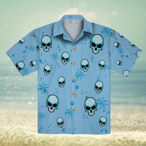 Blue Skull Men Unisex Hawaiian Shirts