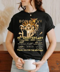 Bon Jovi 40th anniversary 1983 2023 signatures thank you for the memories shirt