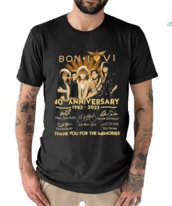 Bon Jovi 40th anniversary 1983 2023 signatures thank you for the memories shirt