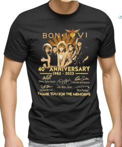 Bon Jovi 40th anniversary 1983 2023 signatures thank you for the memories shirt